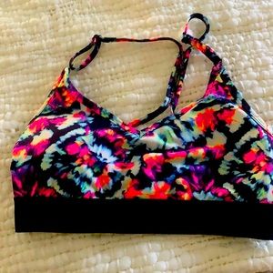 Pink sports bra bright colors size medium